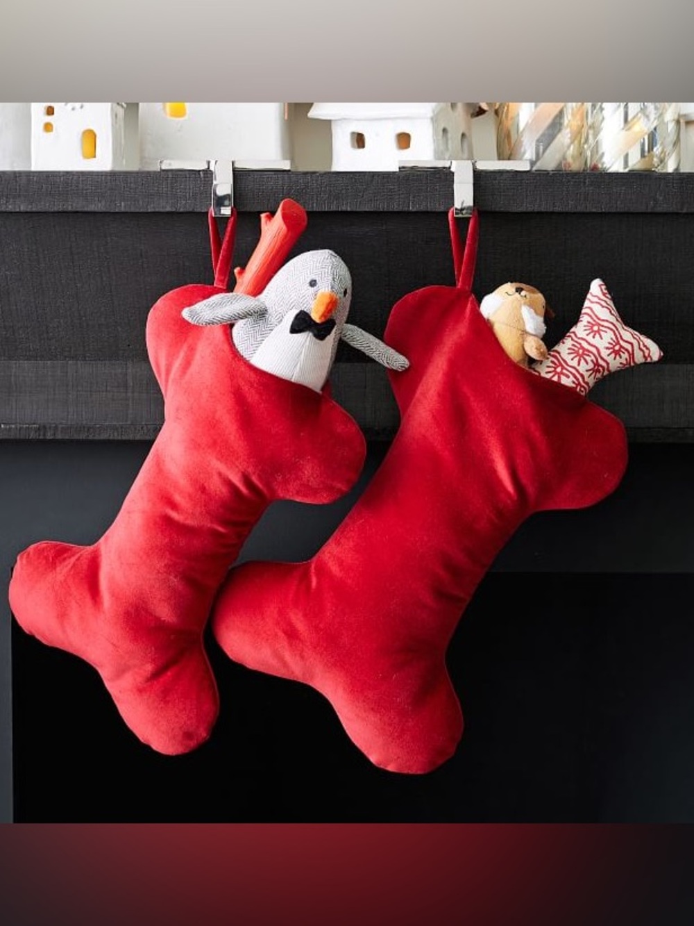 Pottery Barn Classic Velvet Bone Pet Stocking